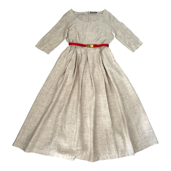 Elegant High Quality Linen Maxi Dress L - Picture 2 of 10